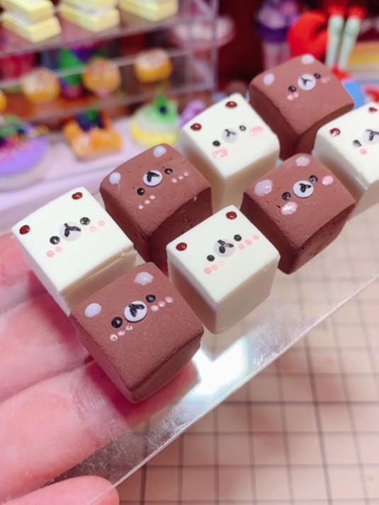 超轻粘土教程丨巧克力小方蛋糕