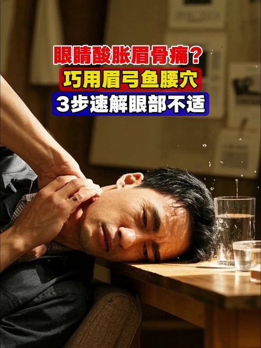 眼睛酸胀、眉骨痛?巧用眉弓“鱼腰穴”,3步速解眼部不适