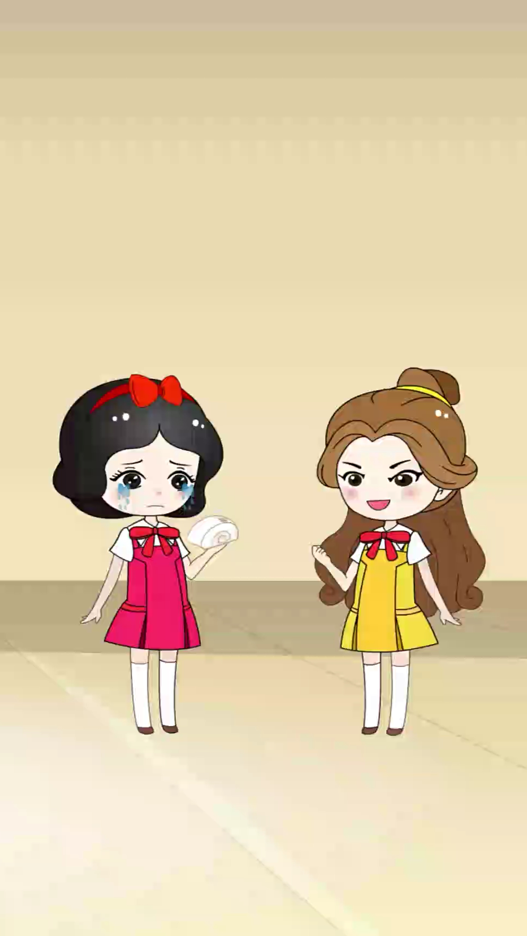 贝儿抢了白雪的馒头,其实是想给白雪吃烤鸡