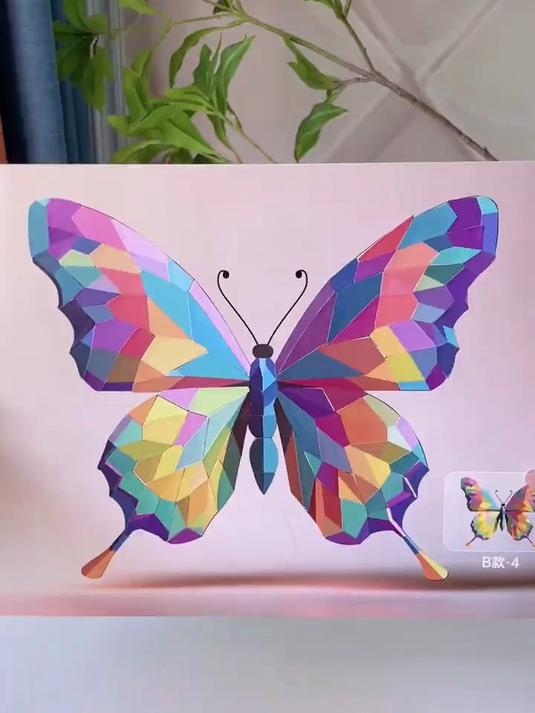 孩子静不下心来,学什么都学进去,就给她准备这个3D几何拼贴画吧