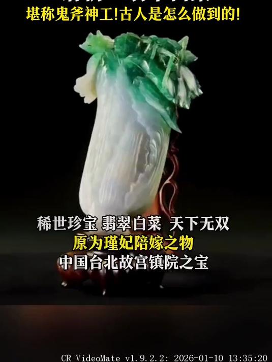 中国台北故宫镇院之宝清朝翡翠白菜！