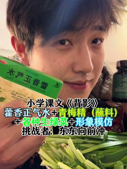 青梅精(蘸料)+藿香正气水+各种绿菜+道具读童年记忆《背影》