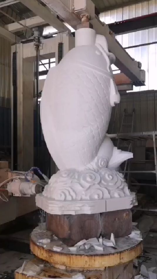 石材雕刻鲤鱼跳龙门