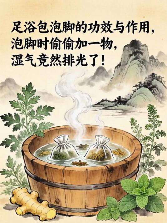 足浴包泡脚的功效与作用,泡脚时偷偷加一物,湿气竟然排光了!