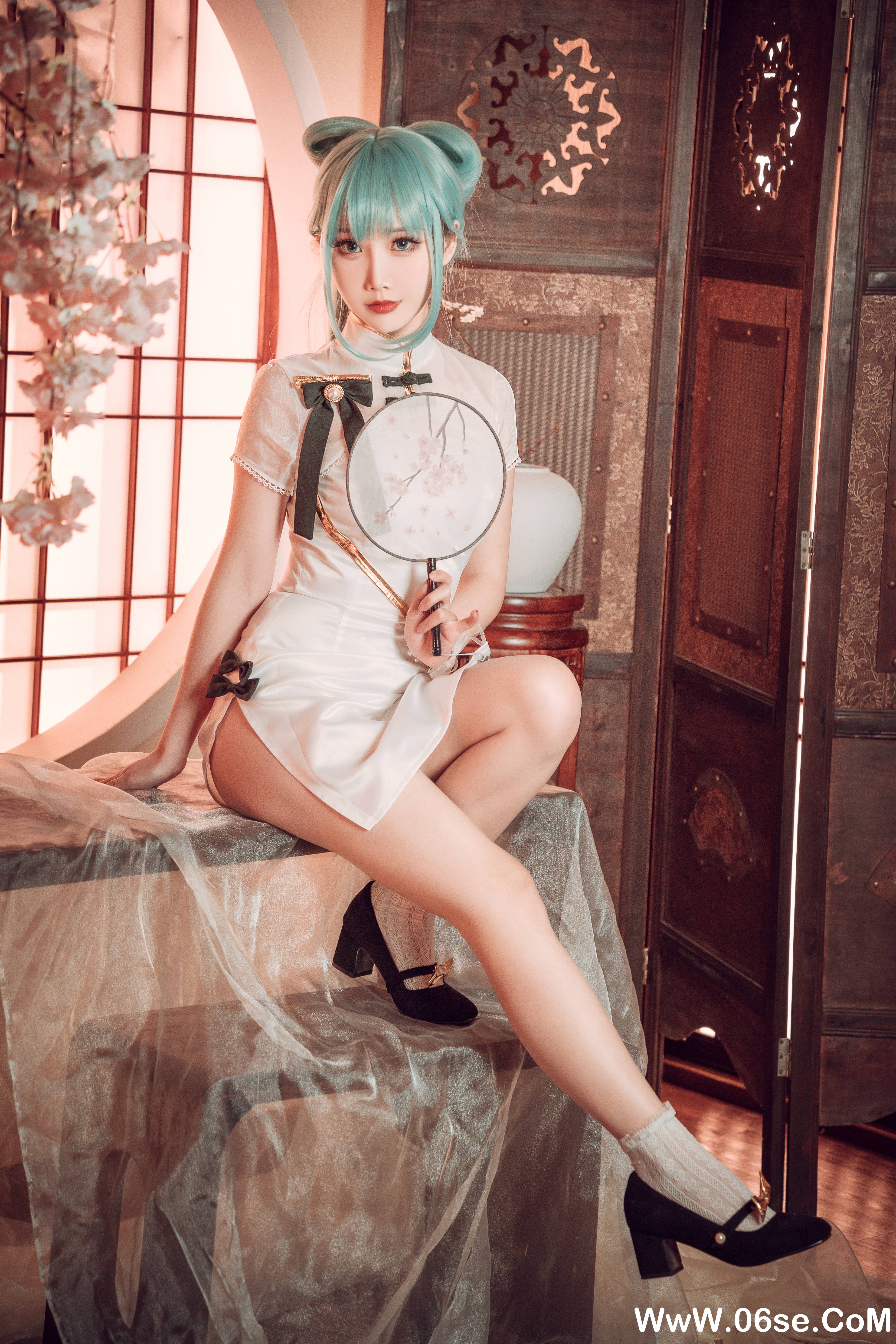 图片[17]-Coser面饼仙儿 NO.097– 初音旗袍[28P514M]-六色网