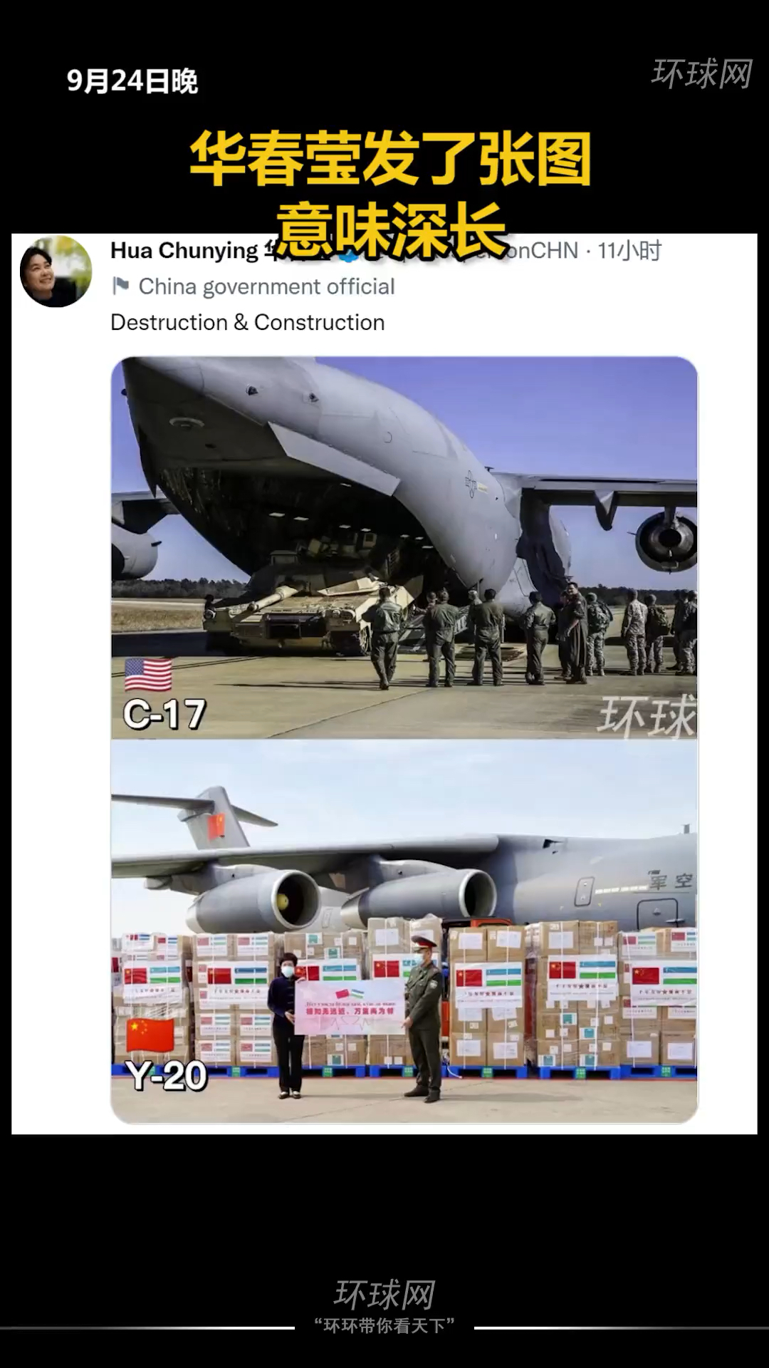 华春莹发了张图,意味深长(环球网)