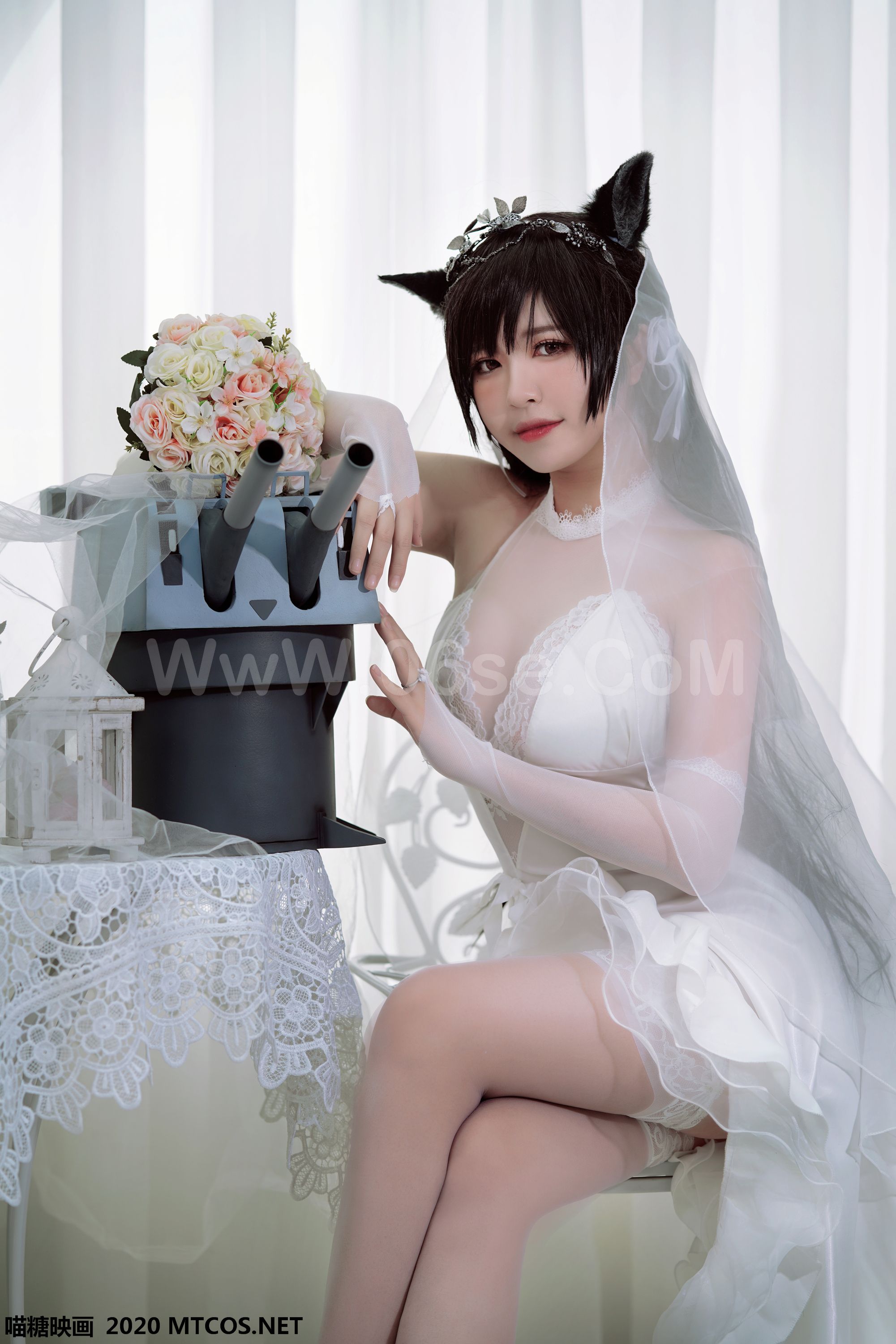 图片[23]-[MTCos] 喵糖映画 Vol.115 半半子 婚纱爱宕-六色网