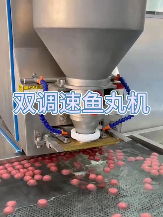 双调速鱼丸机，挤馅速度和成型速度可调节，对浆料不挑剔