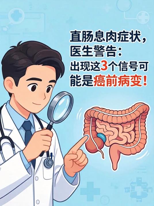 直肠息肉症状,医生警告:出现这3个信号可能是癌前病变!