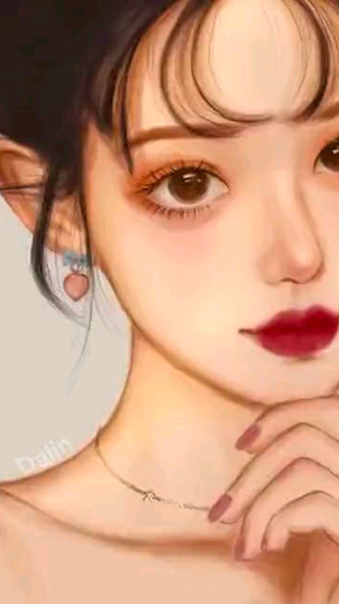 真人手绘女生头像