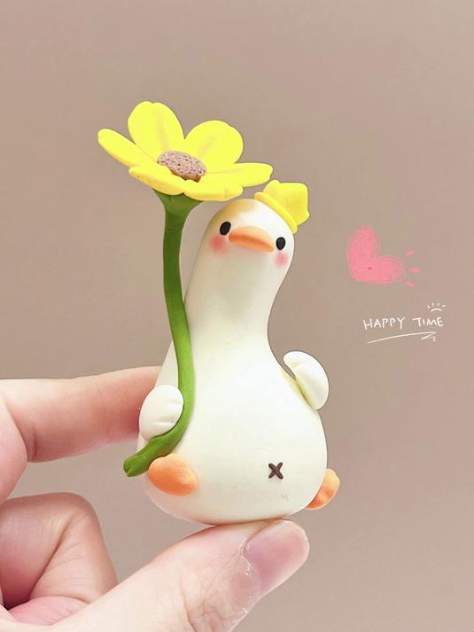 超轻粘土 踏春鸭