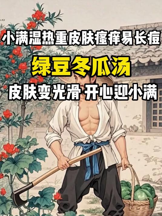 皮肤瘙痒易长痘:绿豆冬瓜汤,清热利水,皮肤变光滑