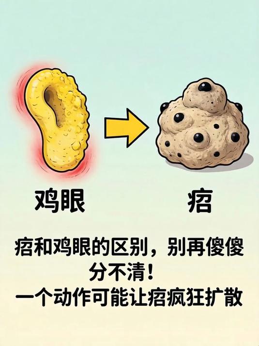 疣和鸡眼的区别，别再傻傻分不清！一个动作可能让疣疯狂扩散