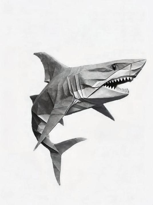 老外做的折纸鲨鱼对比我的,写11个标题