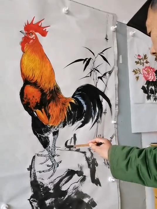 一看就会画的写实大公鸡！