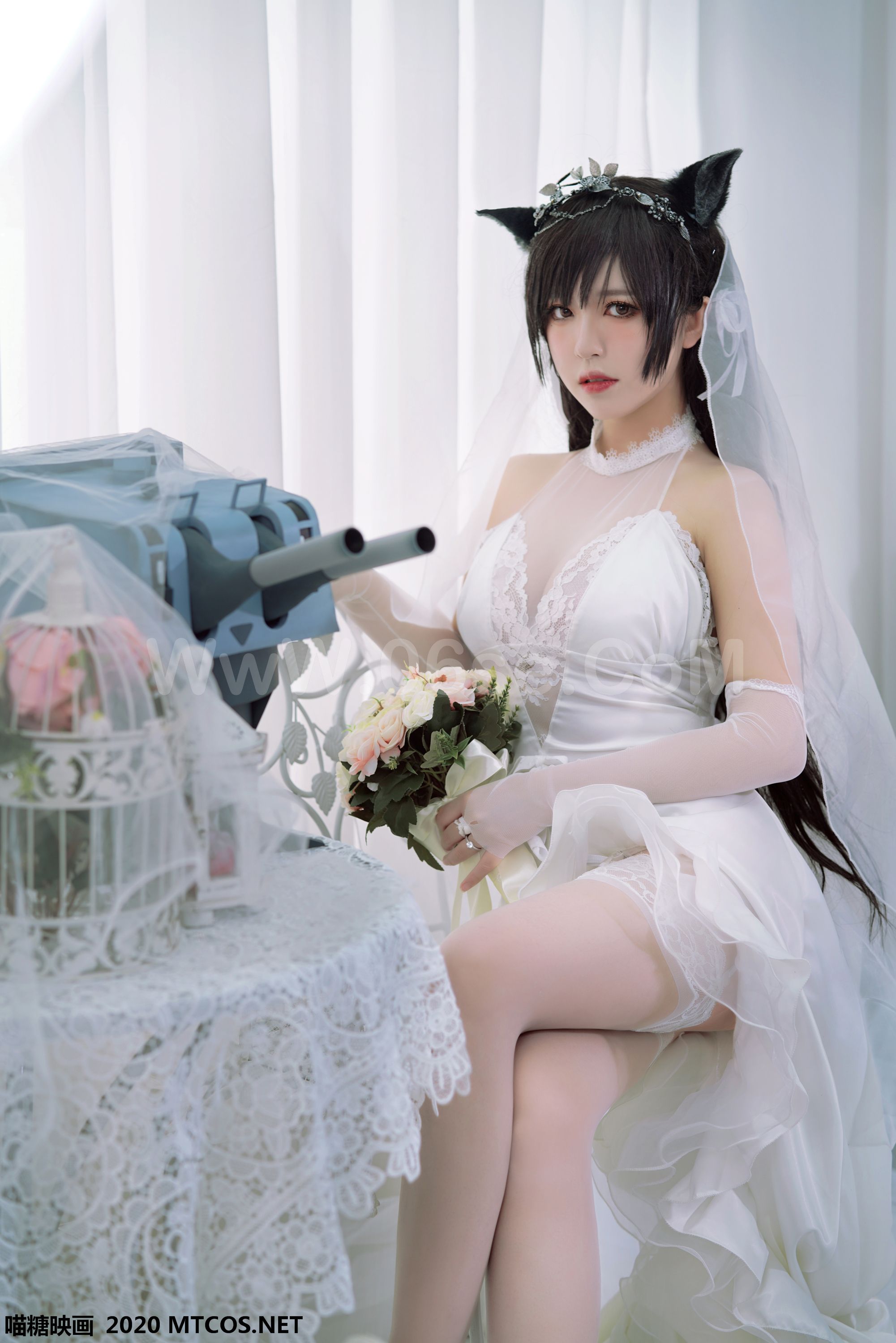 图片[18]-[MTCos] 喵糖映画 Vol.115 半半子 婚纱爱宕-六色网