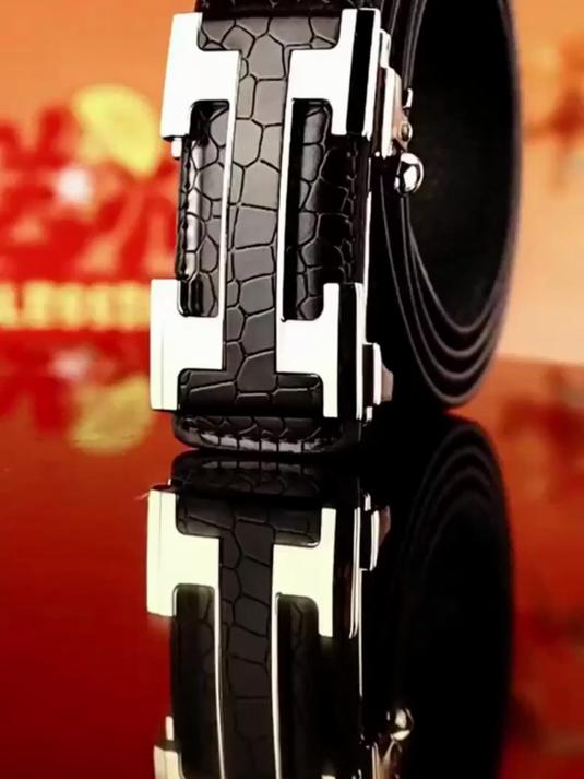 老公扔了旧皮带,买这款真皮鳄鱼纹自动扣,显高端还戴着超帅!