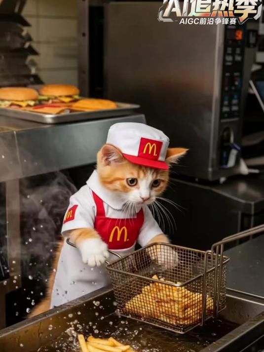 小猫在麦当劳兼职的一天