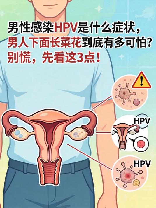男性感染hpv是什么症状，男人下面长菜花到底有多可怕？别慌，先看这3点！