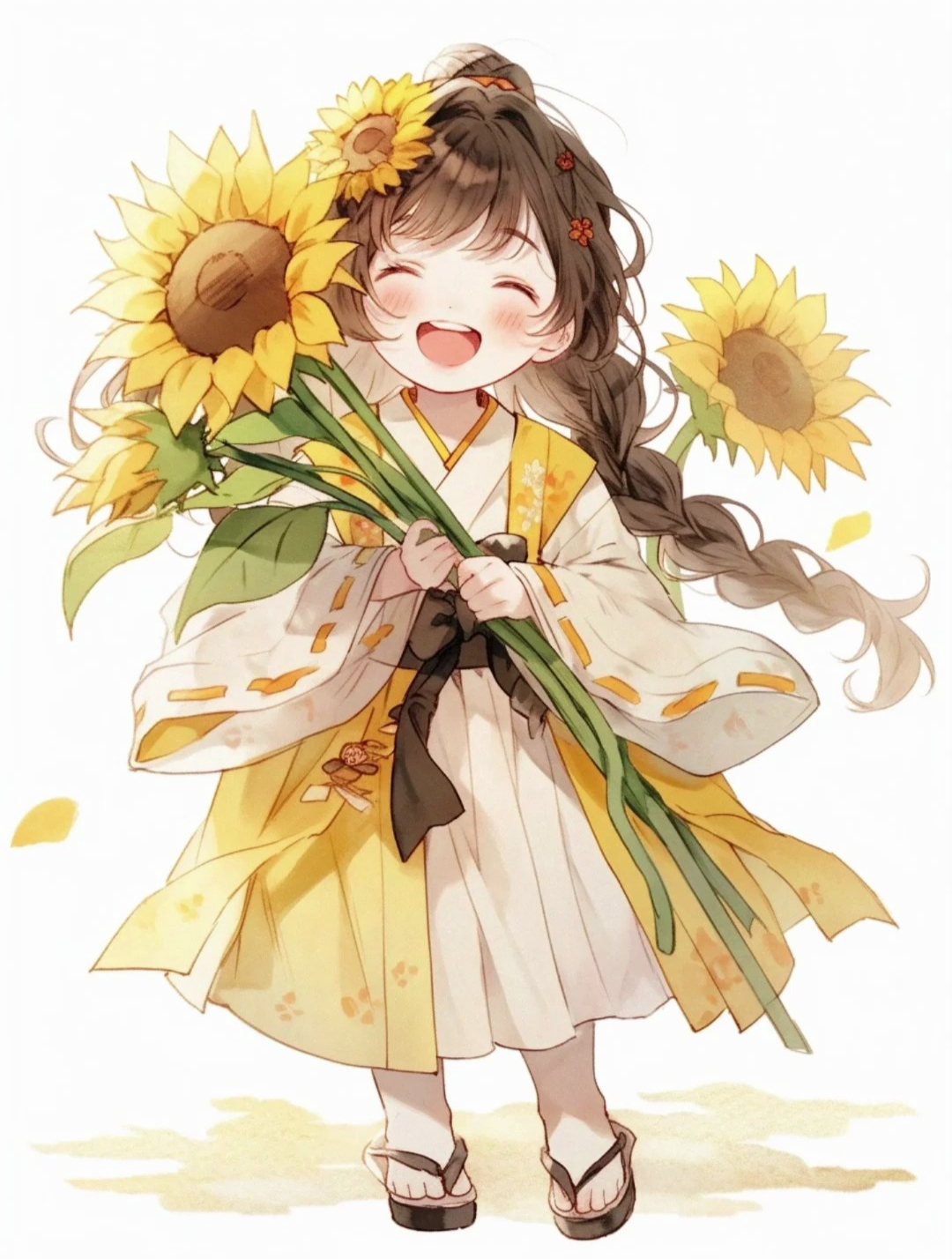 古风女生壁纸‖可爱的向日葵女孩