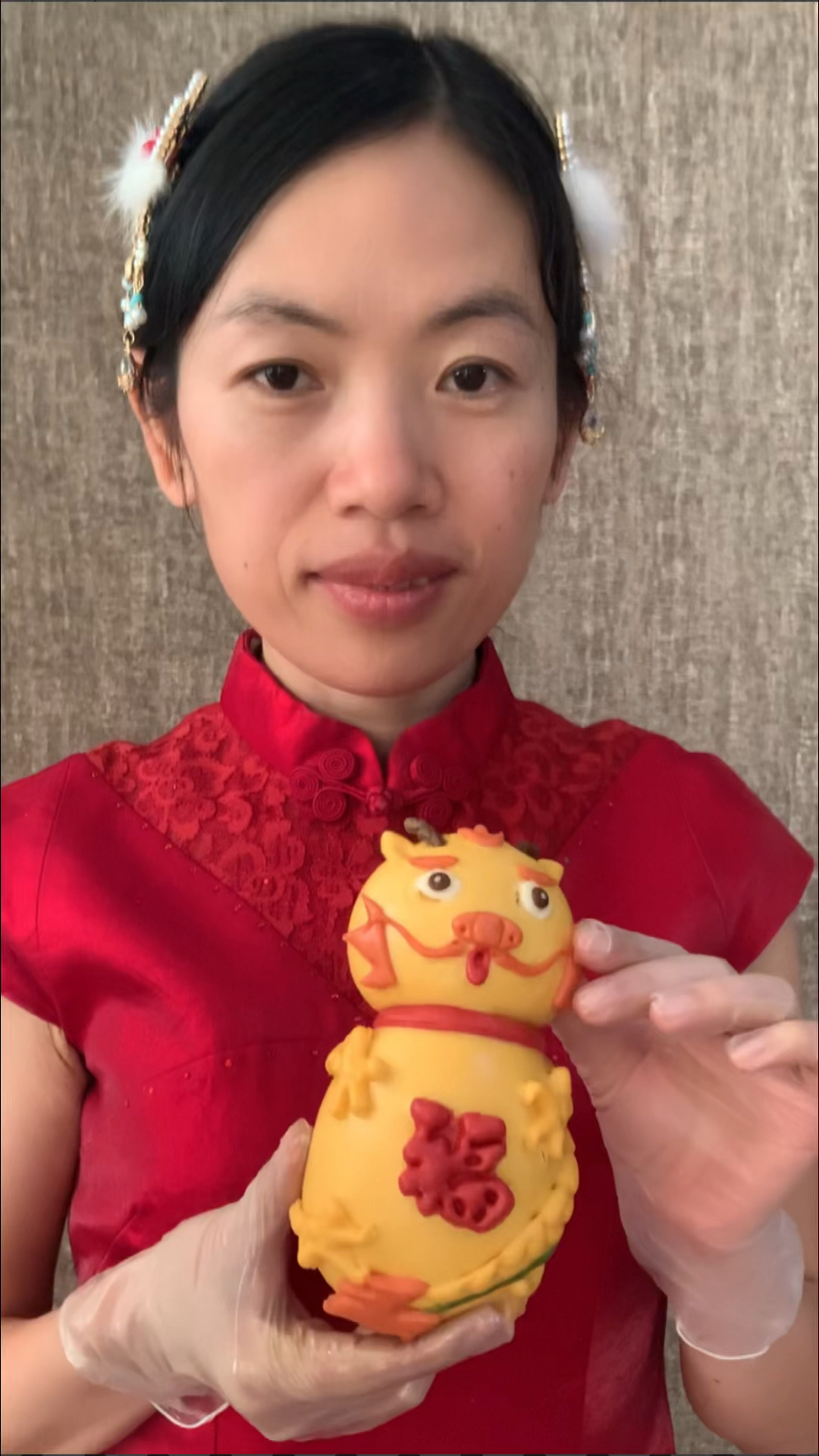 金龙送福,我设计的第5款龙年花馍造型