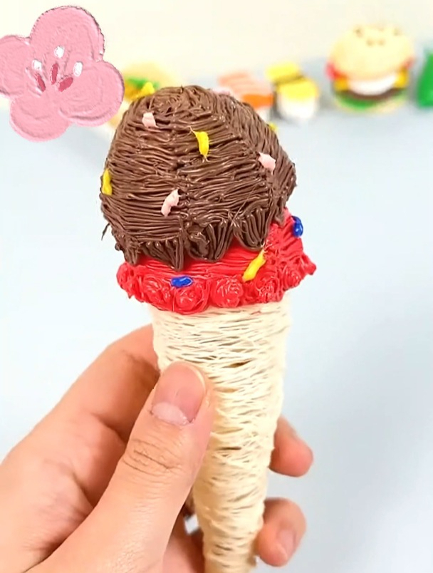 手工DIY:3D打印出一个双色冰淇淋