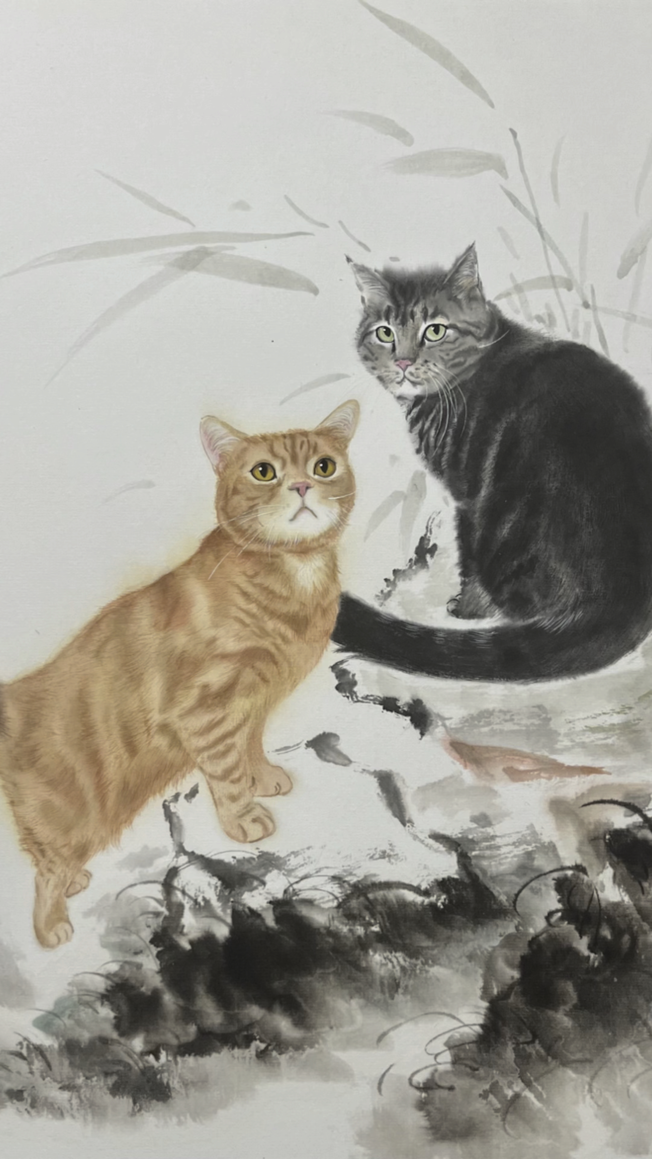 两只猫咪 国画猫咪的画法