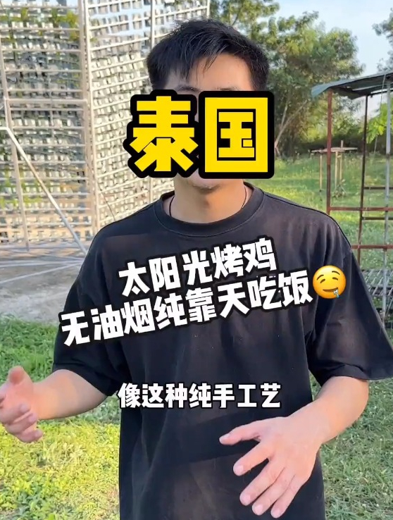 泰国神奇美食,用太阳光集中折射烤鸡,真的可以烤熟吗?你吃过吗