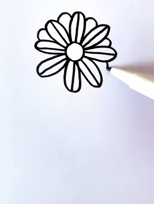 一起来画菊花吧亲子简笔画