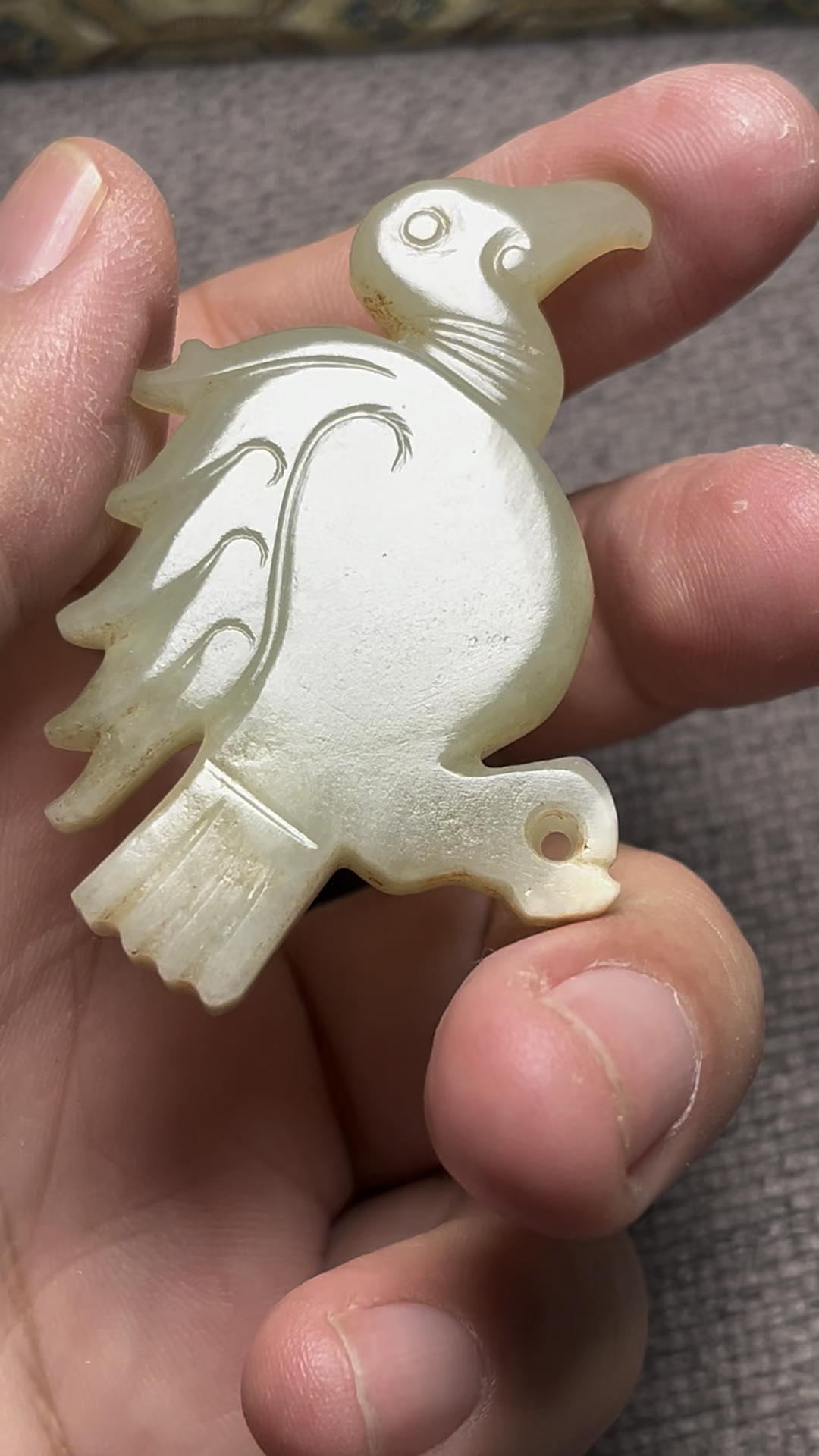 鸟形玉佩和田玉