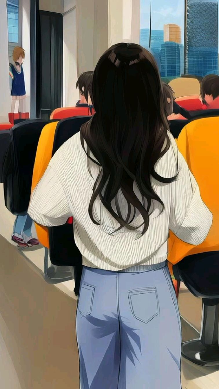 漫画美女卡通背影121