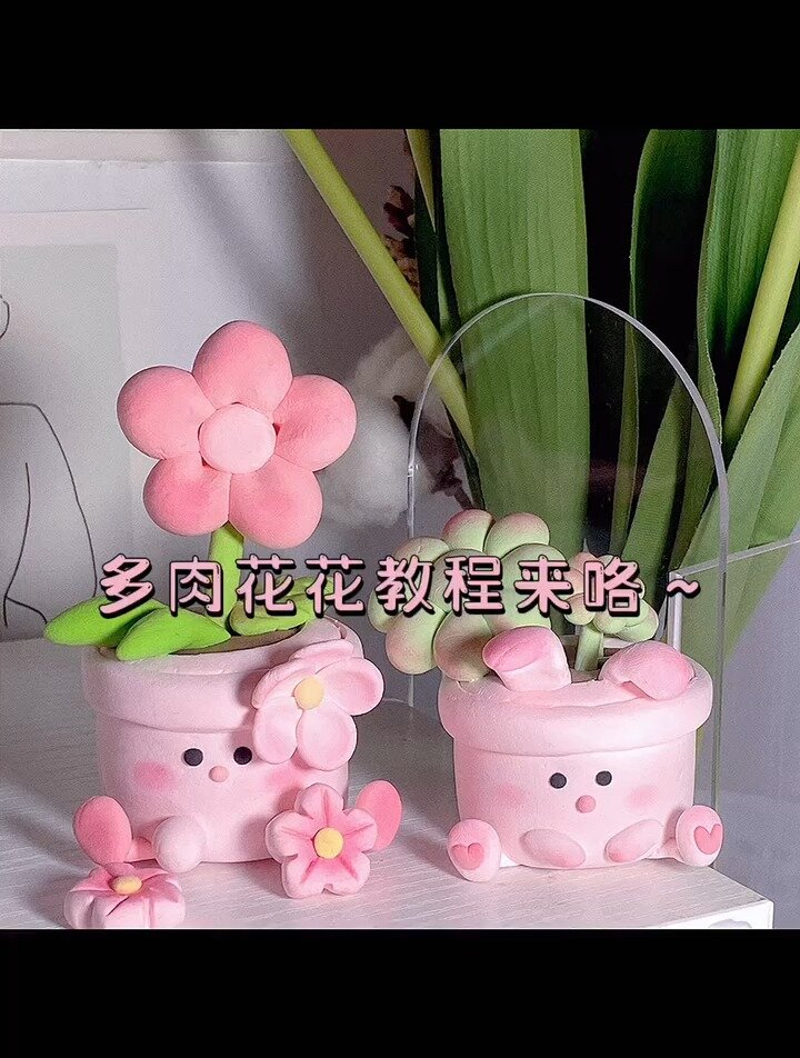 黏土/多肉花花,教程来咯~