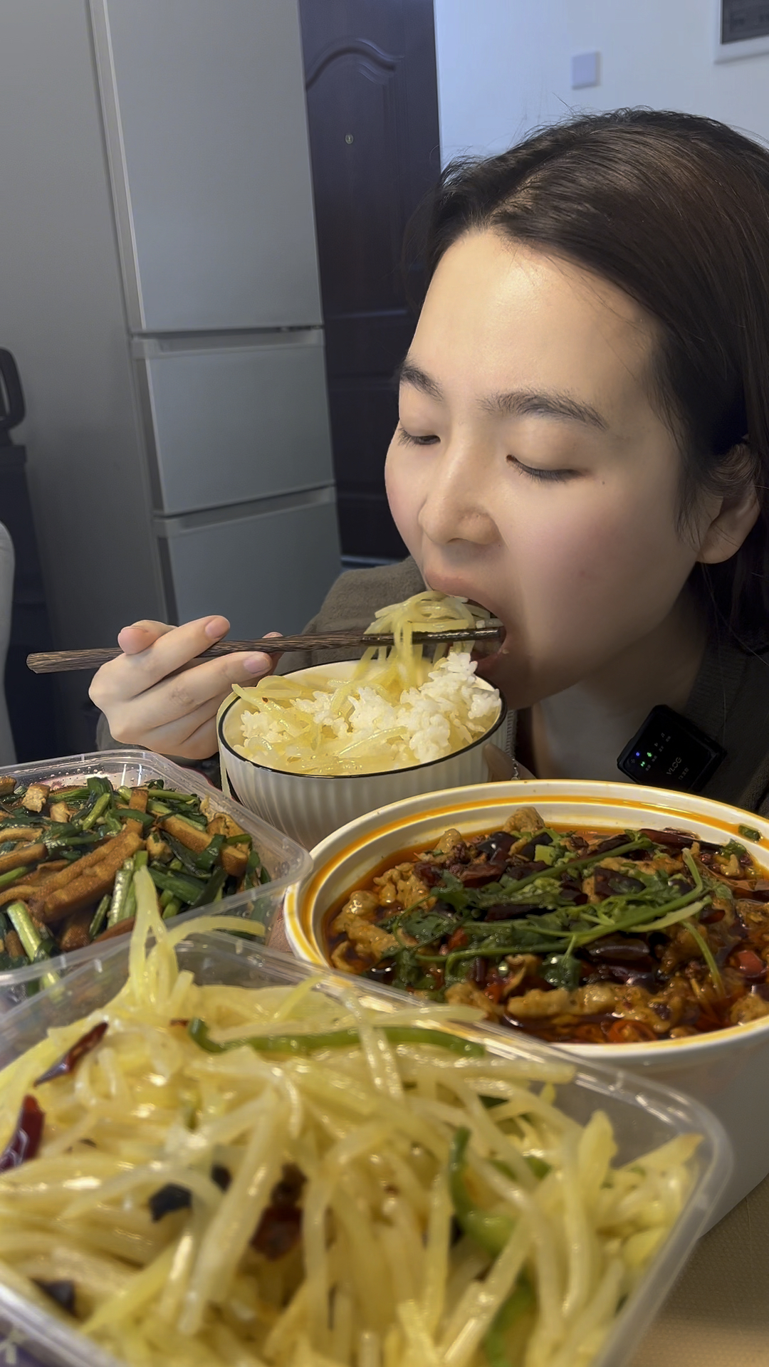 家常菜 水煮肉片 韭菜炒豆干 酸辣土豆丝