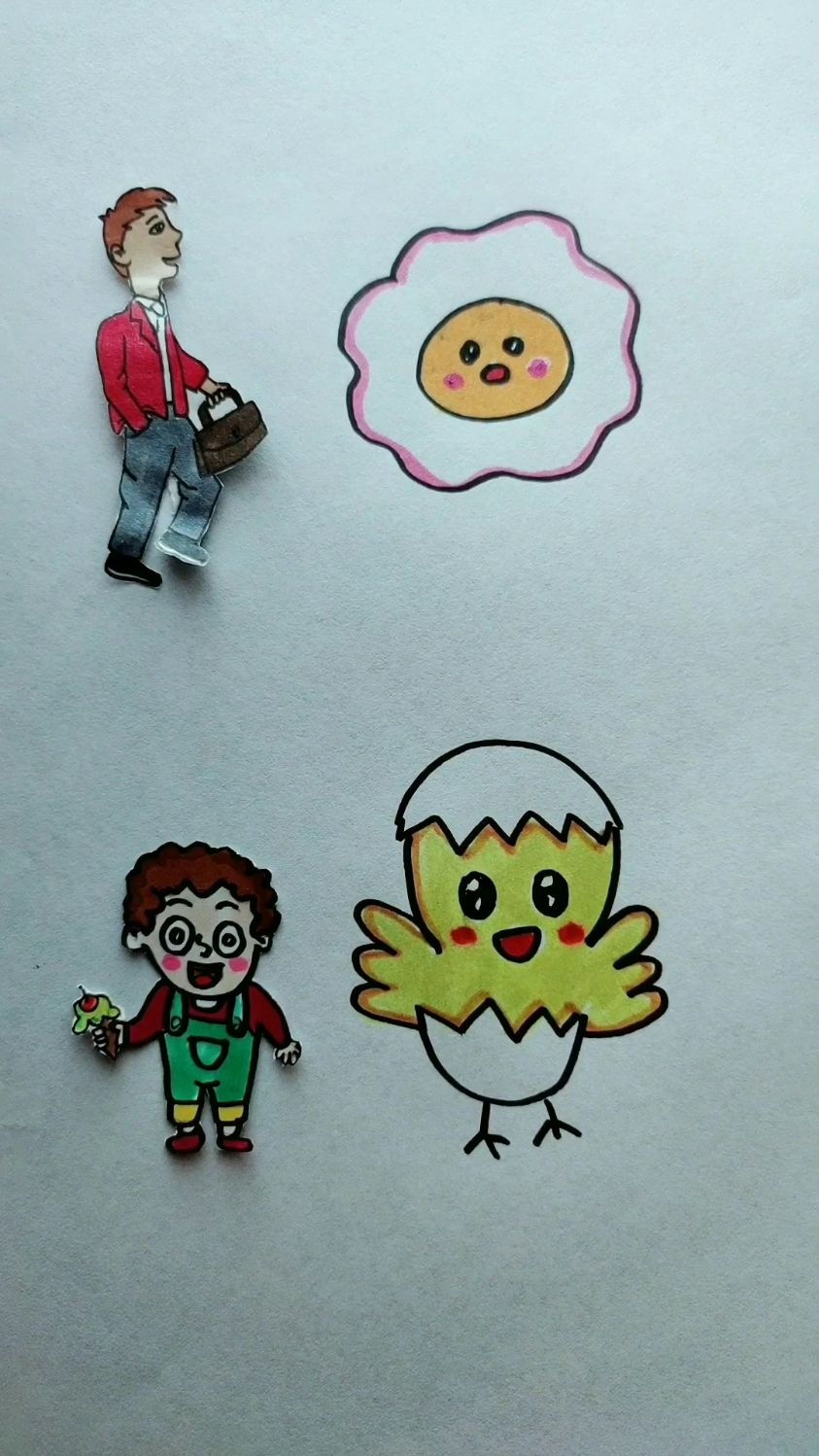 我和爸爸一起画鸡蛋