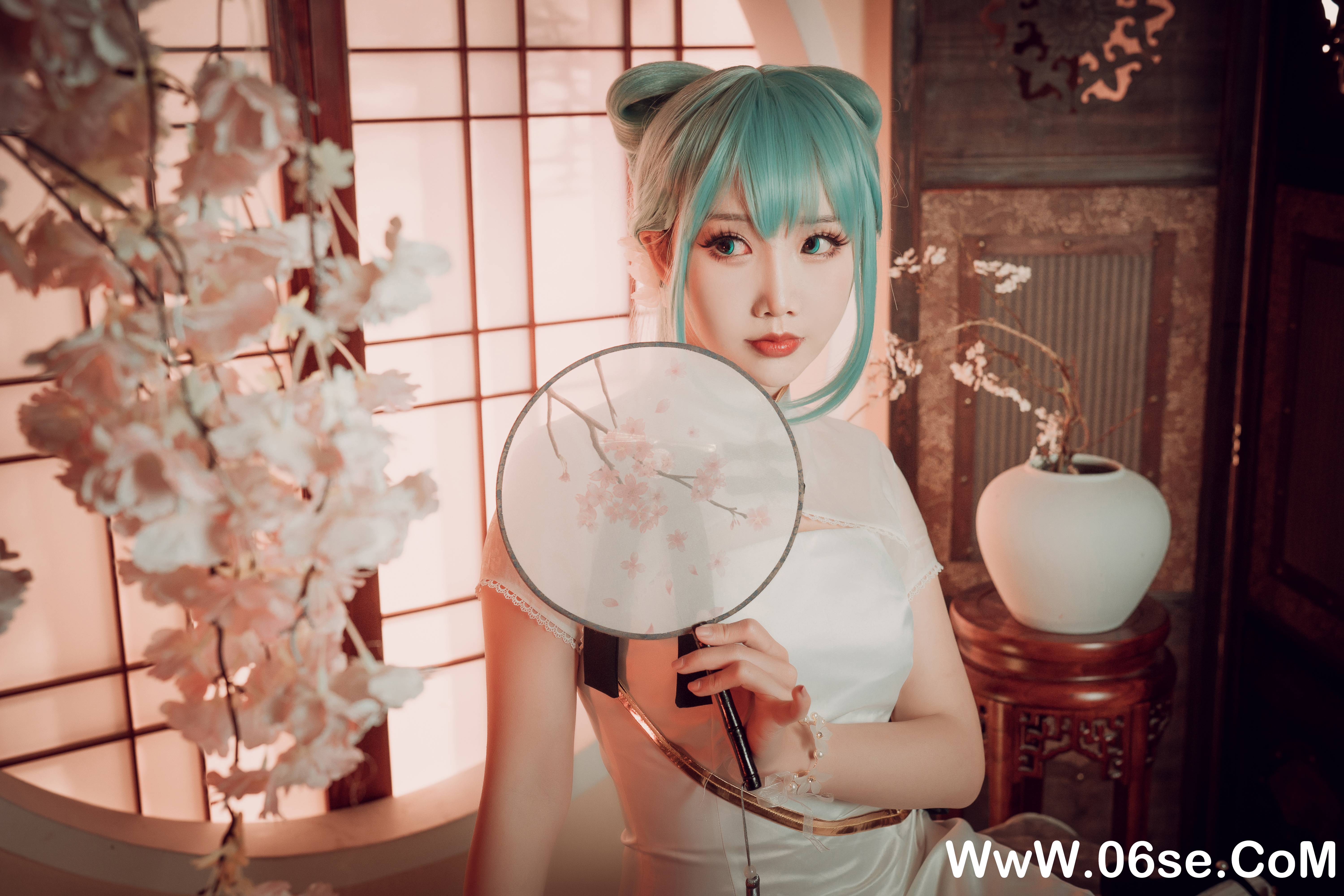 图片[3]-Coser面饼仙儿 NO.097– 初音旗袍[28P514M]-六色网