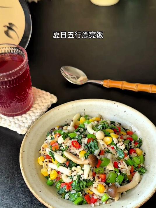 五行素炒饭,漂亮好看,低卡饱腹