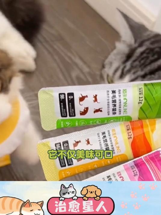 爱宠优选,猫生鱼油猫条,美味滋养,快乐成长!