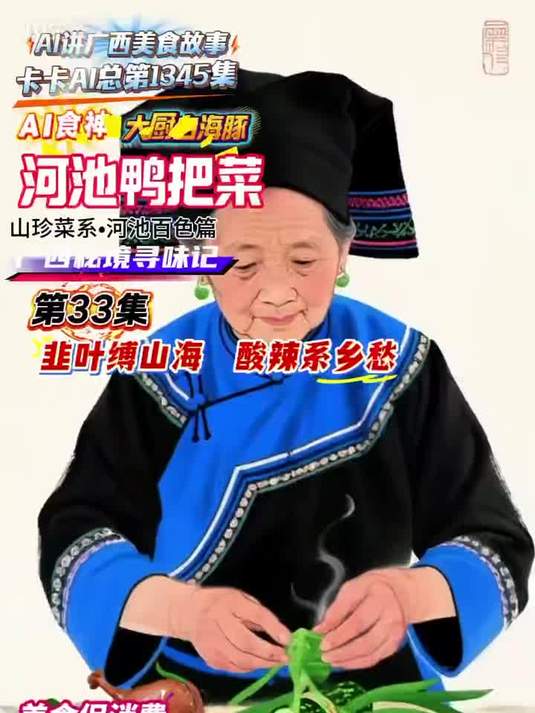 广西美食 AI食神33集 河池鸭把菜