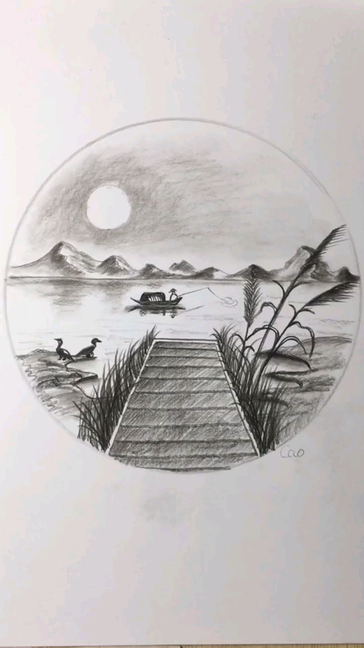 素描:教大家画简单的铅笔风景画