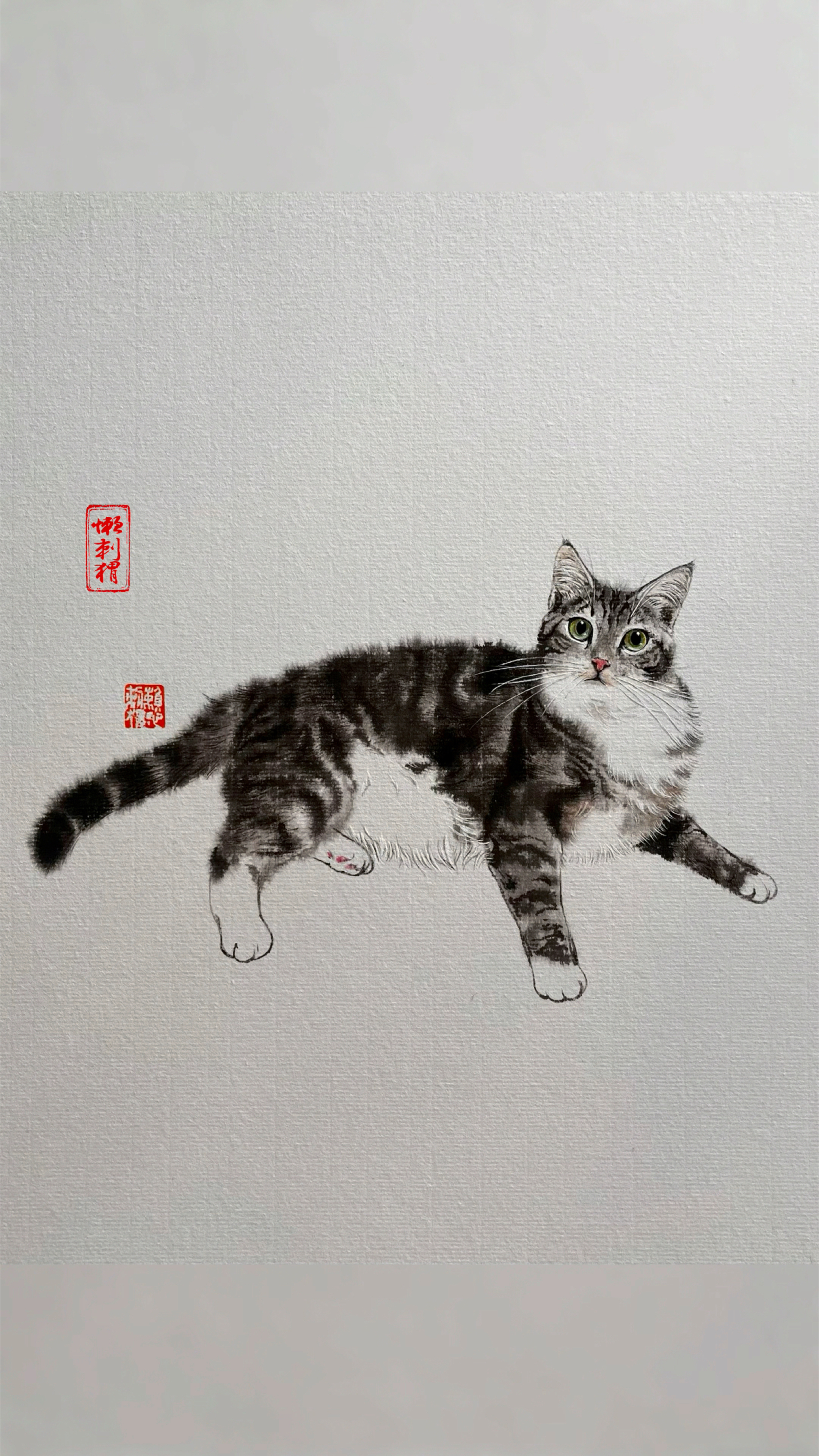 谁家的猫咪快来领走 国画猫咪的画法