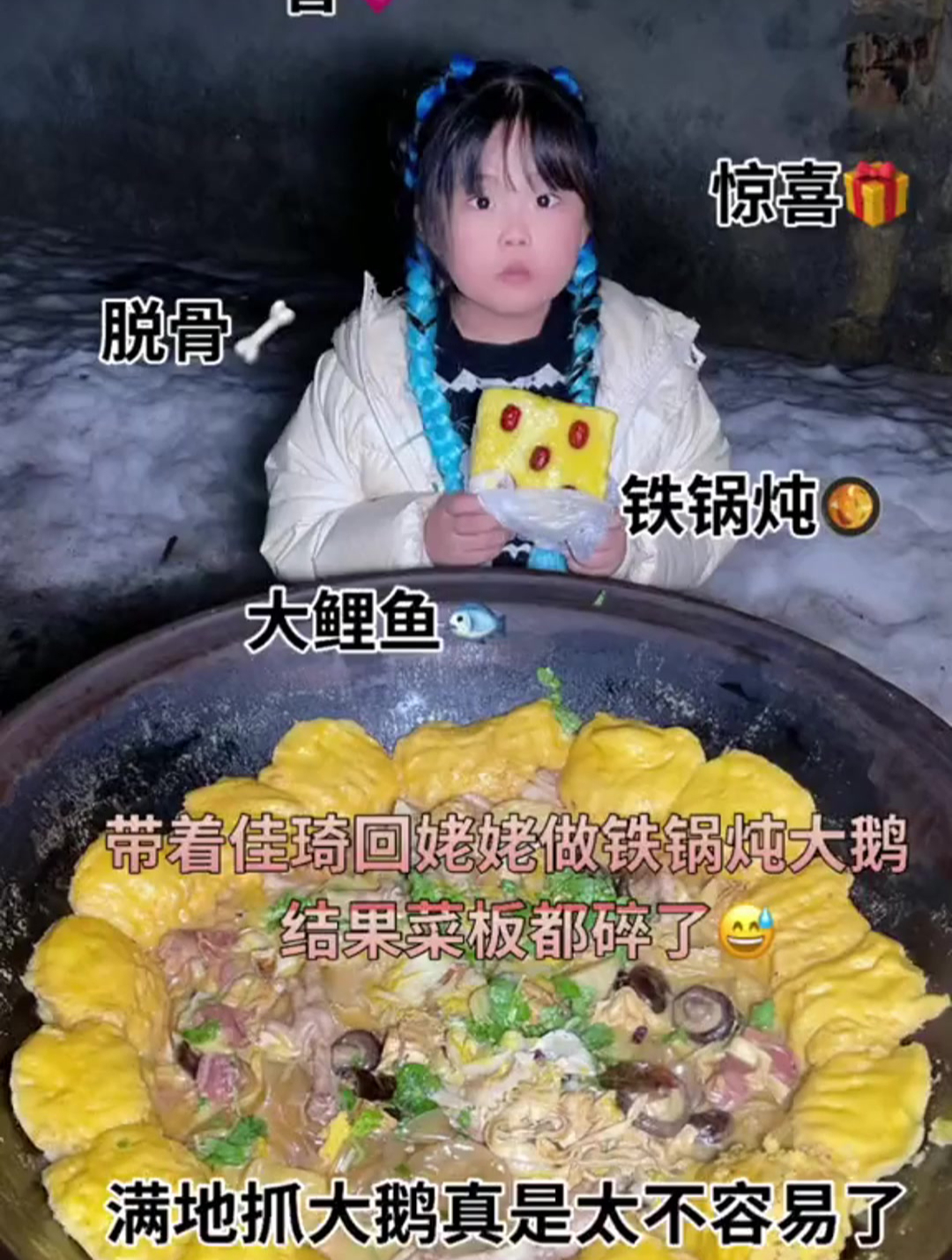 抓大鹅,回姥姥家炖大鹅吃啦!