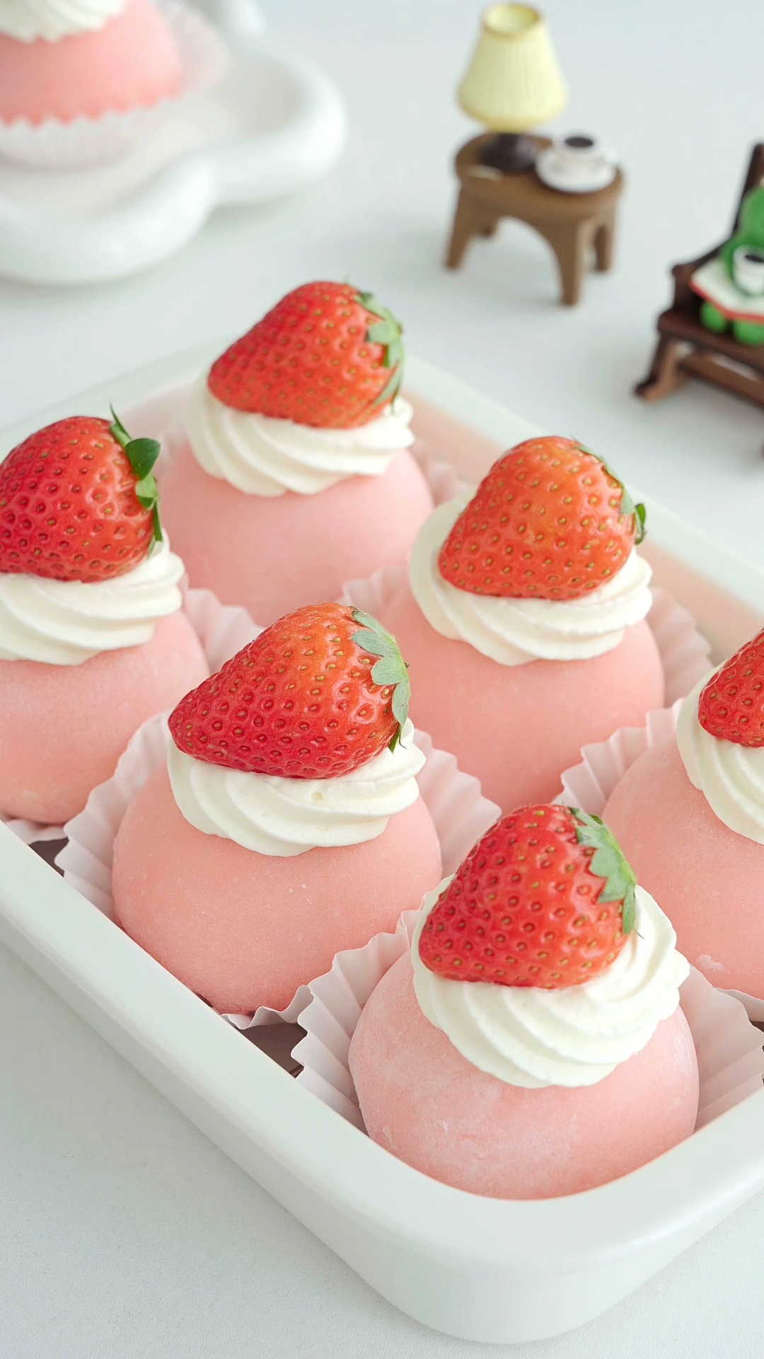 软fufu!糯叽叽的少女心爆棚草莓雪媚娘