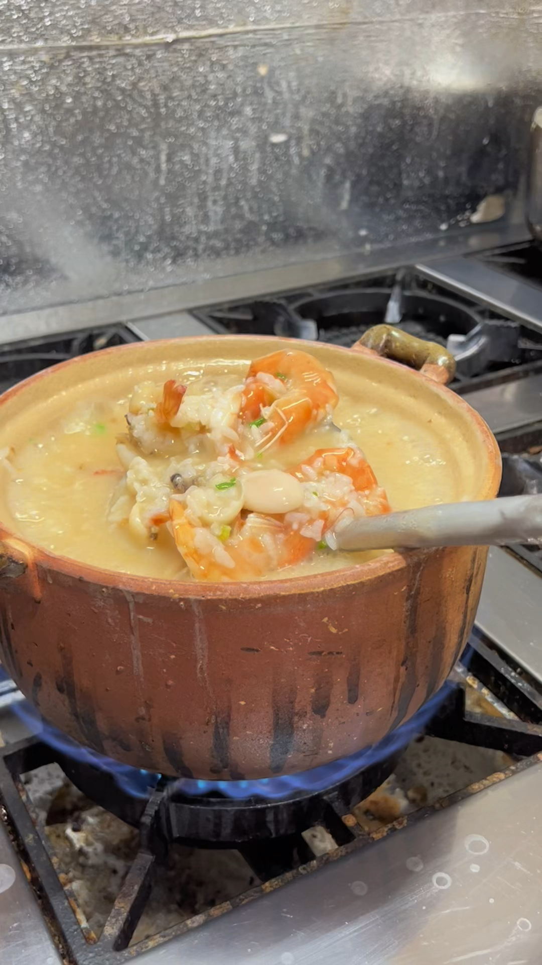 鲍鱼虾粥真的很好吃