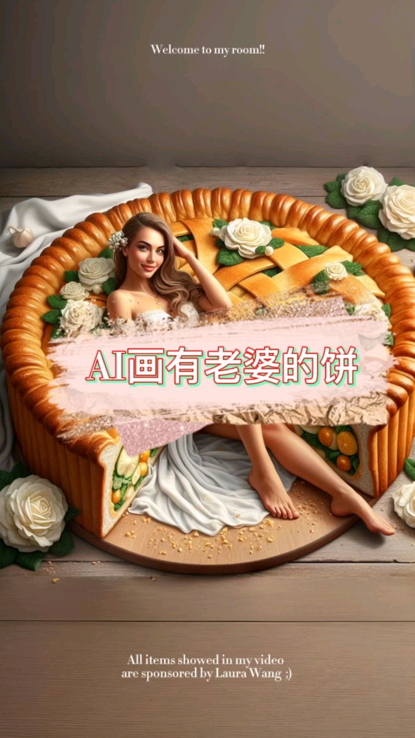 AI画有老婆的老婆饼竖屏版,AI梦想成真吃老婆饼