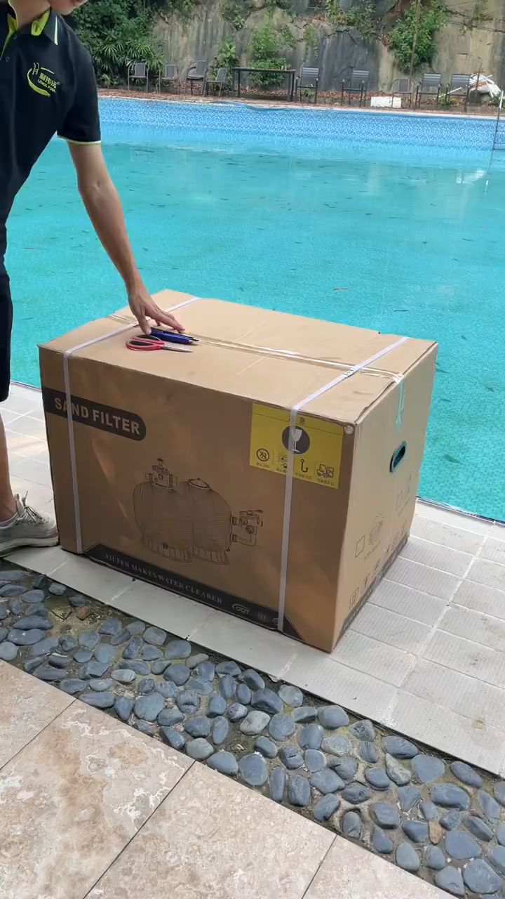 游泳池景观池鱼池水处理设备安装,一体式沙缸过滤器
