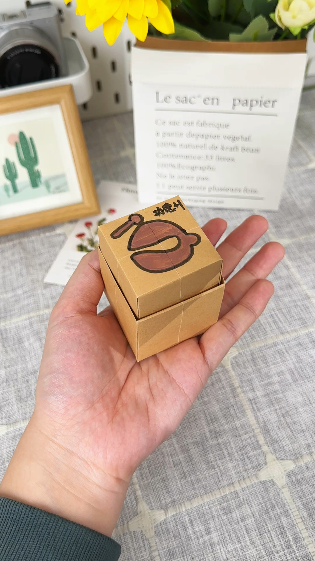 教你用纸做个解压小木鱼,没事敲一敲,好解压#手工diy #解压 #折纸