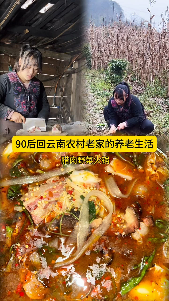 #腊肉 #挖野菜 野菜不只是春天才有,这个季节也是有野菜可以薅的。感谢大自