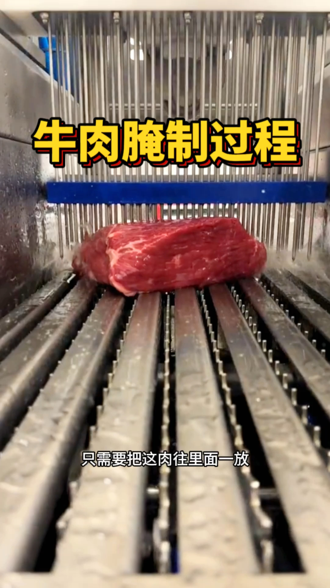 牛肉腌制过程,五斤瞬间变十斤了
