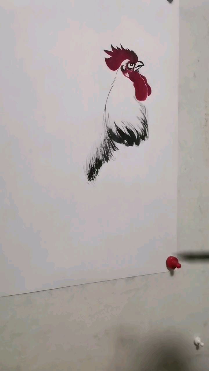 王兴民国画公鸡:绘画技能