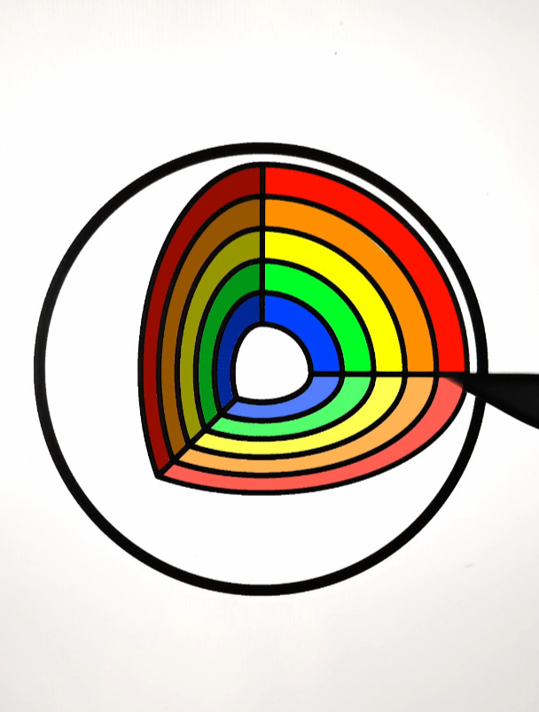 彩虹夹心巧克力球 创意解压简笔画填色 强迫症 声控 解压 涂色